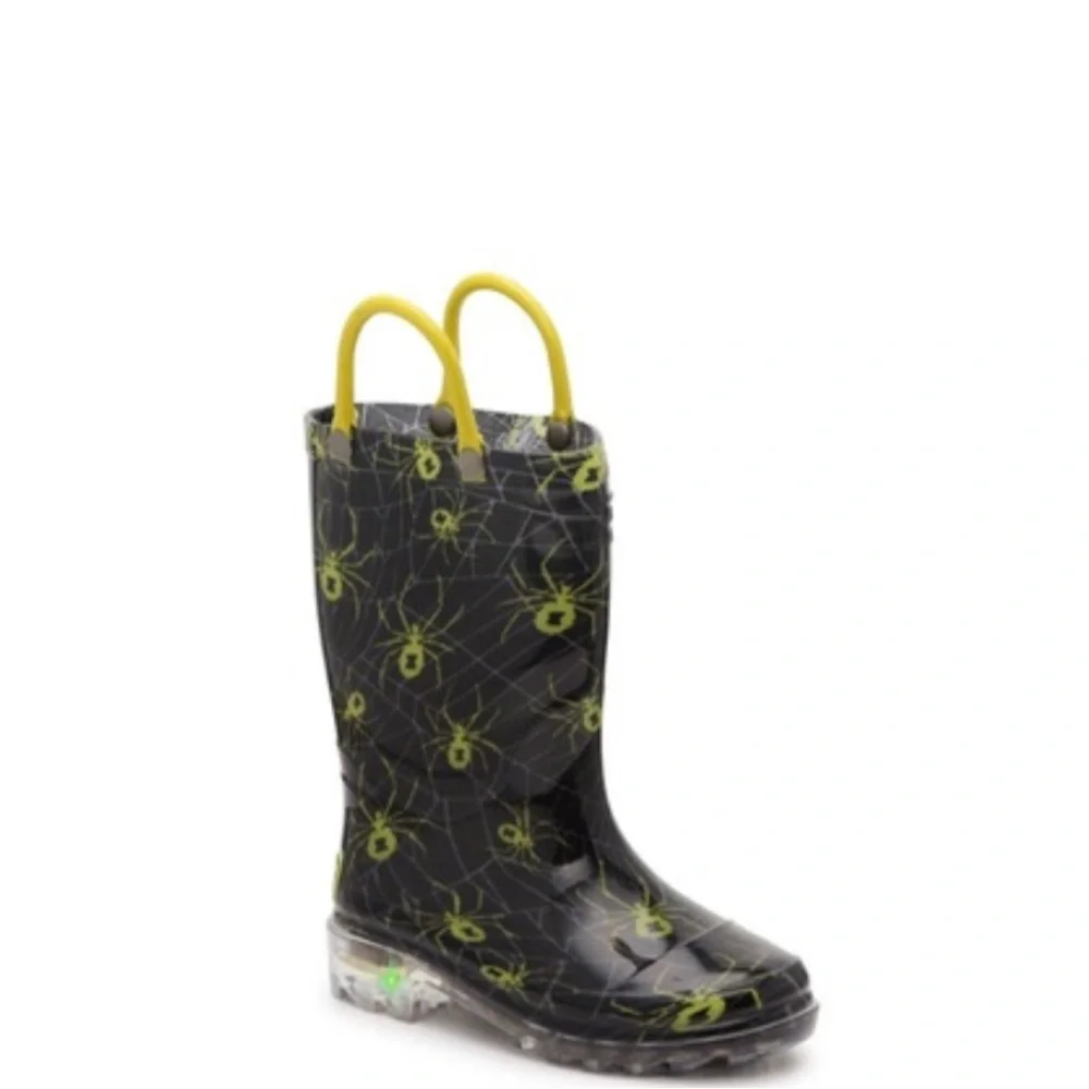 Western Chief Kids Rain Snow Light up Boots Waterproof Winter Spring Rubber, 10